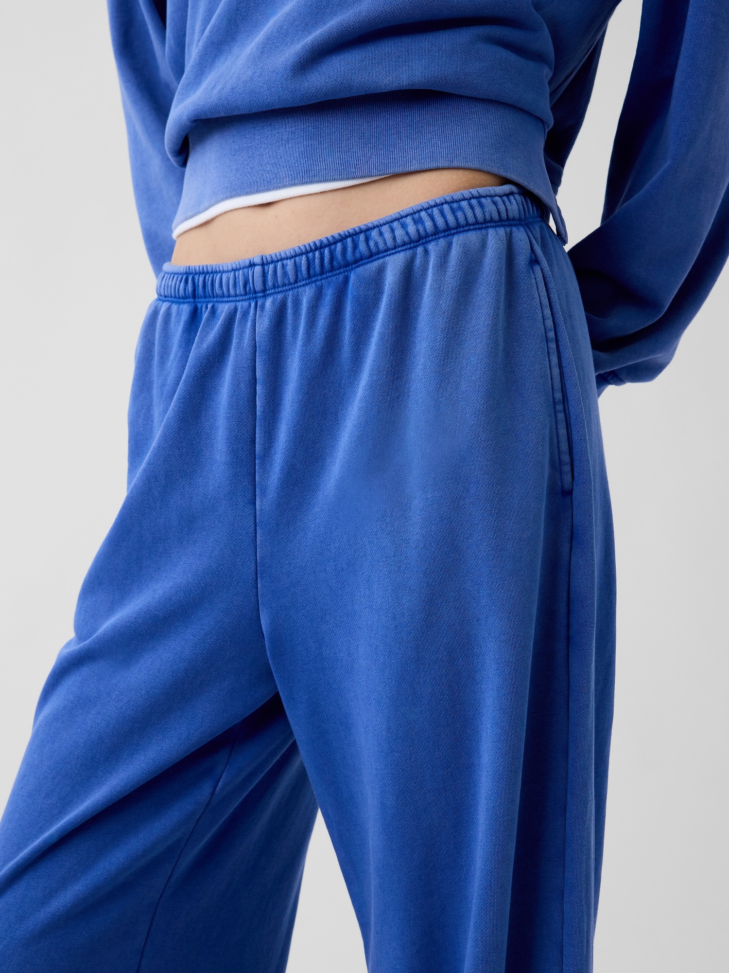 Женские брюки Gap Mid Rise VintageSoft Terry Loose Sweatpants, цвет: Тёмно-синий — фото 5