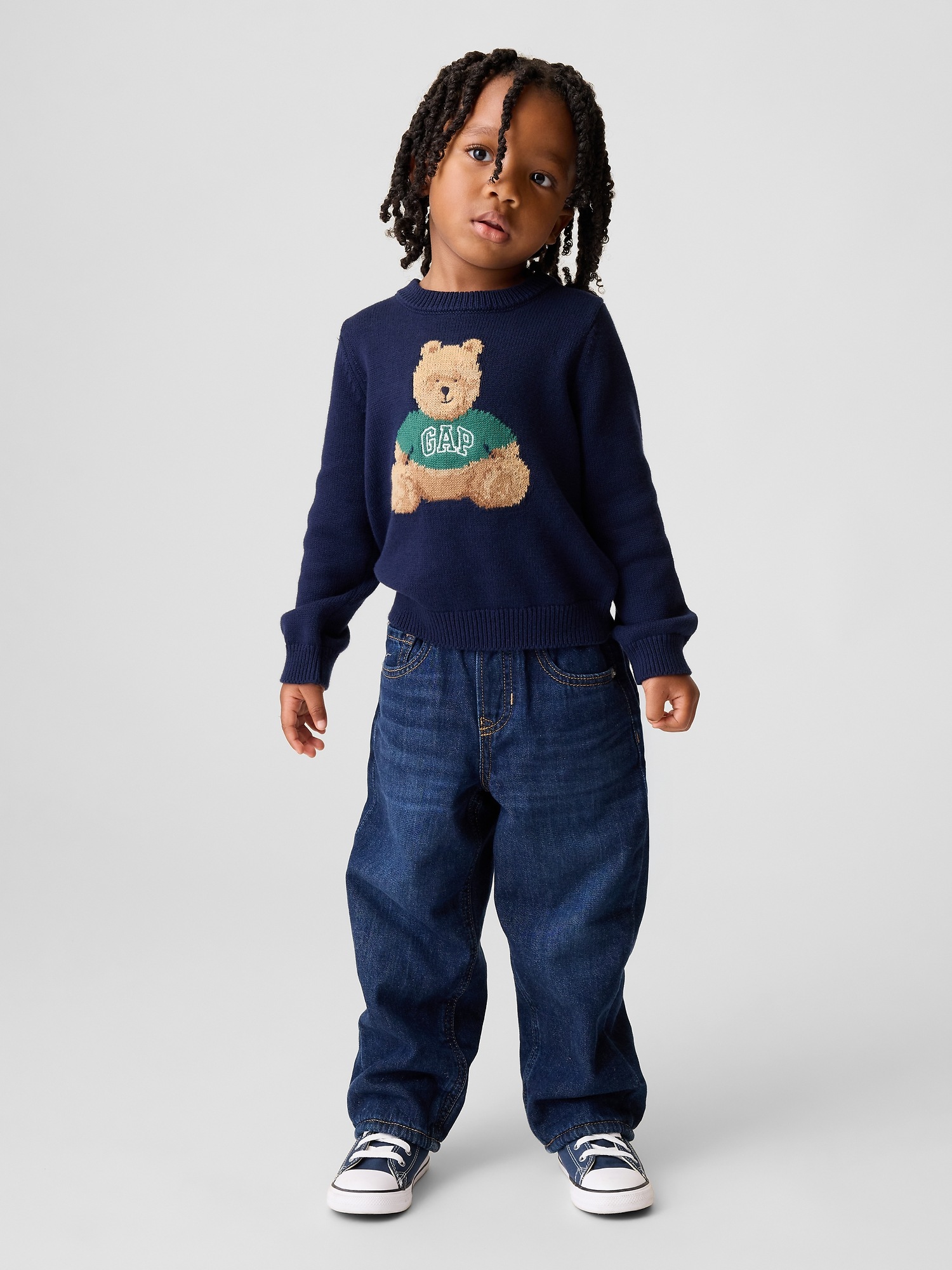 Джинсы Gap Cozy-Lined Baggy Jeans для малышей, цвет: Тёмная варка индиго