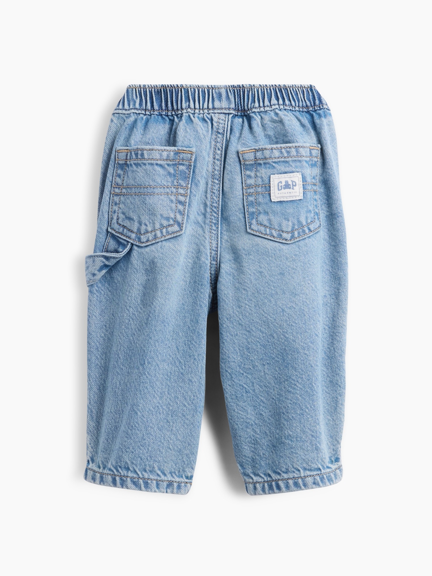 Джинсы Gap Pull-On Carpenter Jeans для малышей, цвет: Светлая варка — фото 2