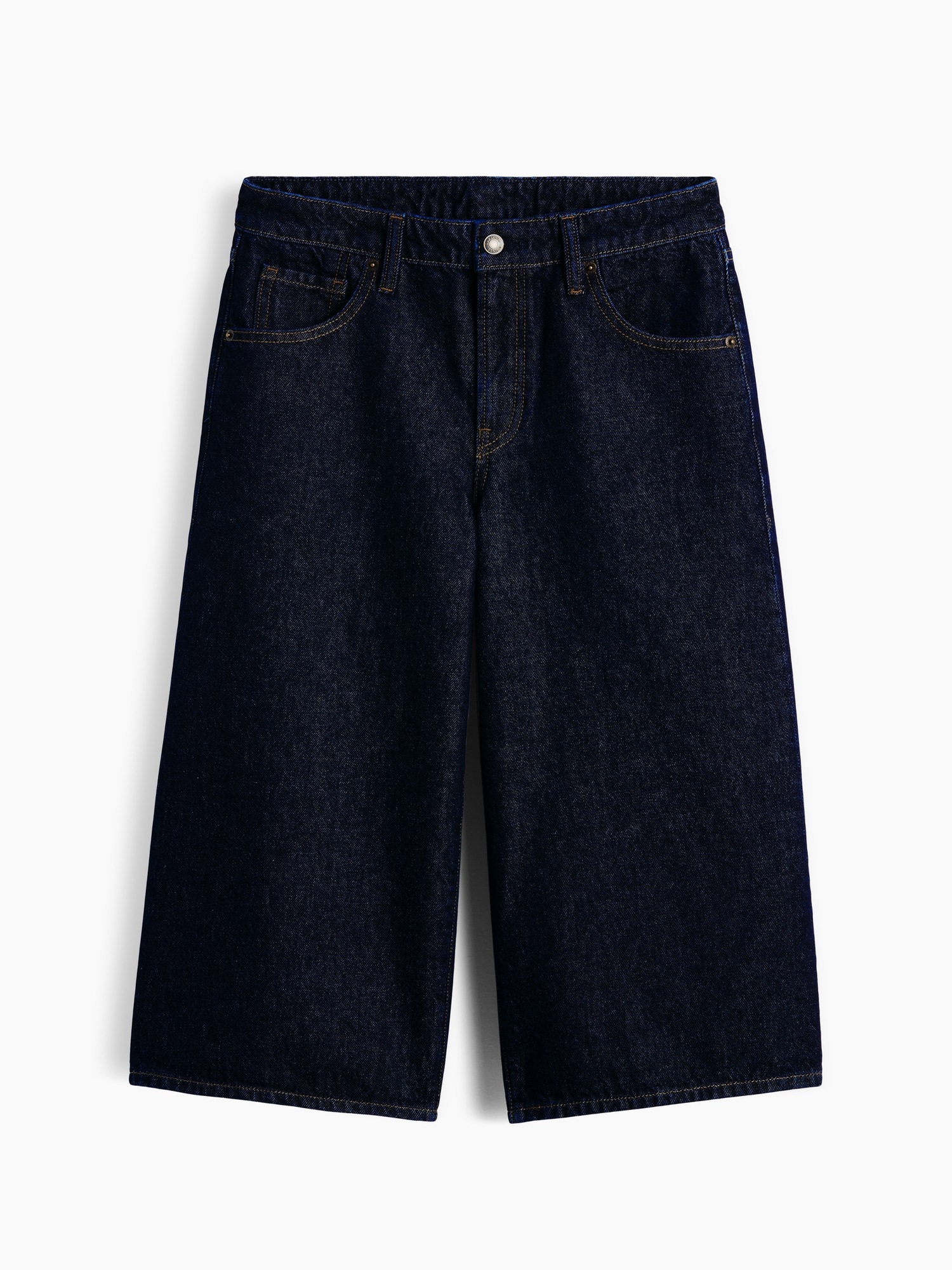 Женские джинсы Gap Mid Rise Culotte, цвет: Тёмная варка — фото 6