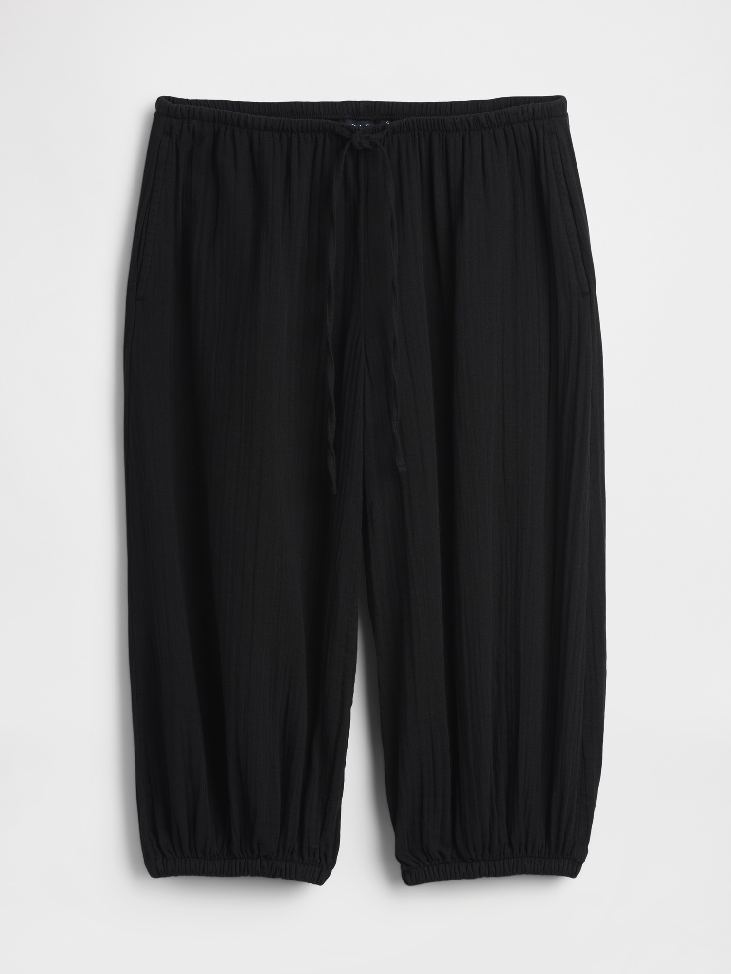 Женские брюки Gap Cotton Gauze Easy Culotte, цвет: Чёрный — фото 5