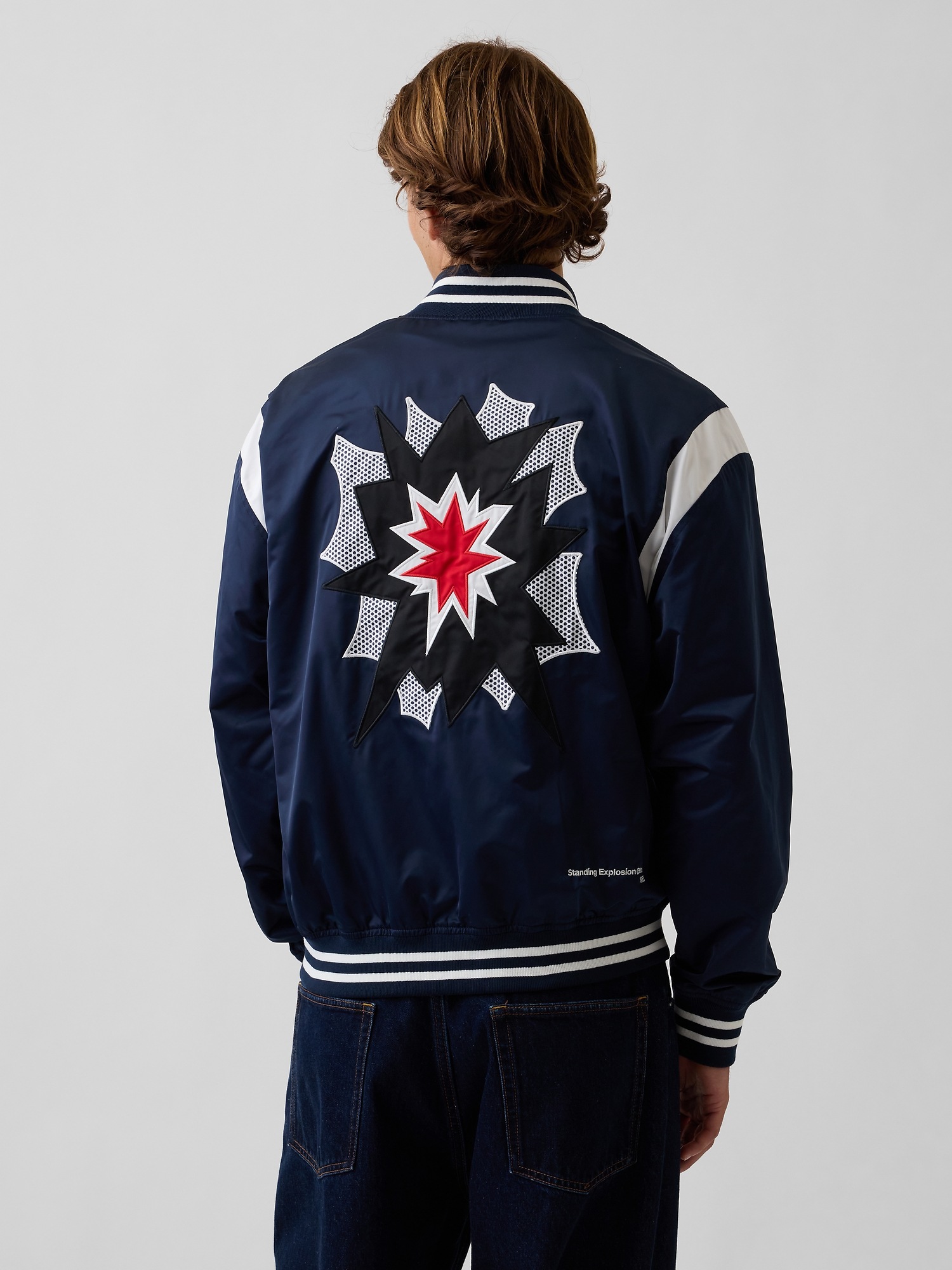 Женская куртка Gap | Lichtenstein | Whitney | Standing Explosion Varsity, цвет: Синий — фото 2