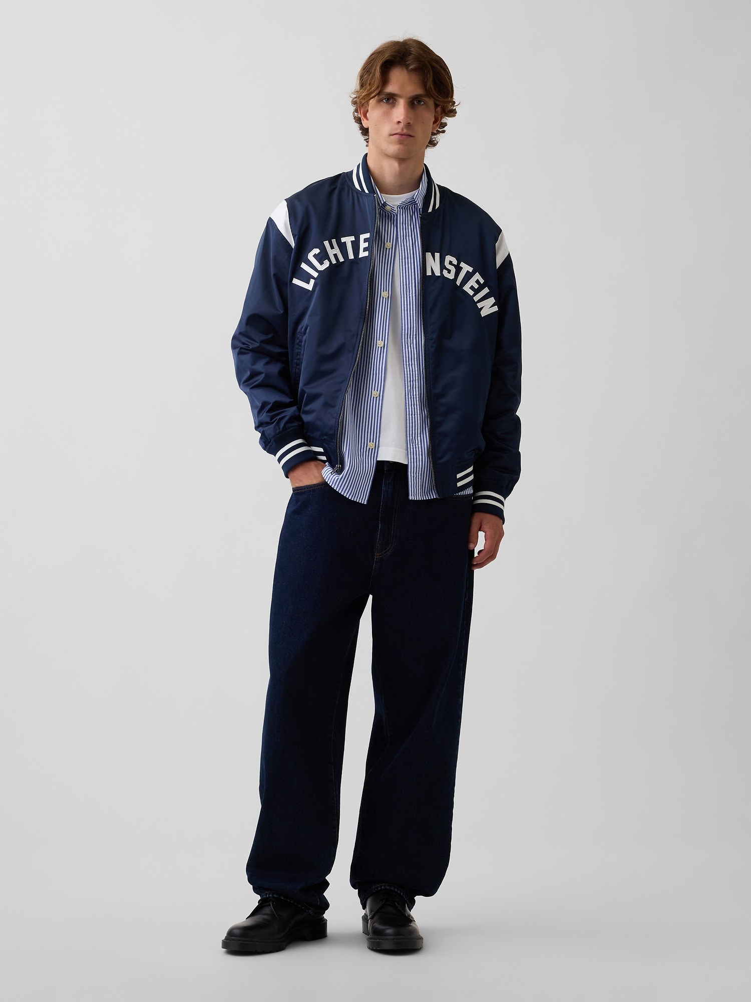 Женская куртка Gap | Lichtenstein | Whitney | Standing Explosion Varsity, цвет: Синий — фото 3