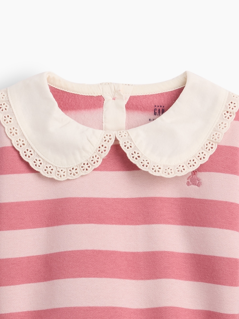 Спортивный комплект для малышей Gap VintageSoft с кружевным воротником, цвет: Розовый полосатый — фото 3