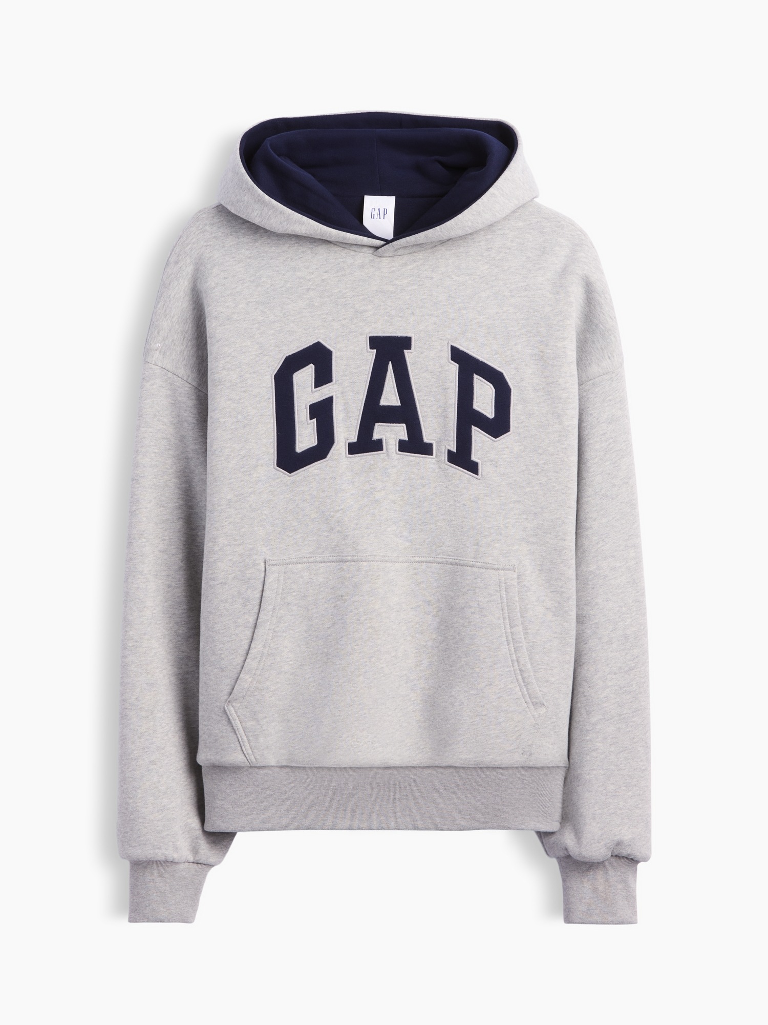Мужское худи Gap Adult VintageSoft Reversible Oversized Logo, цвет: Меланжевый серый — фото 7