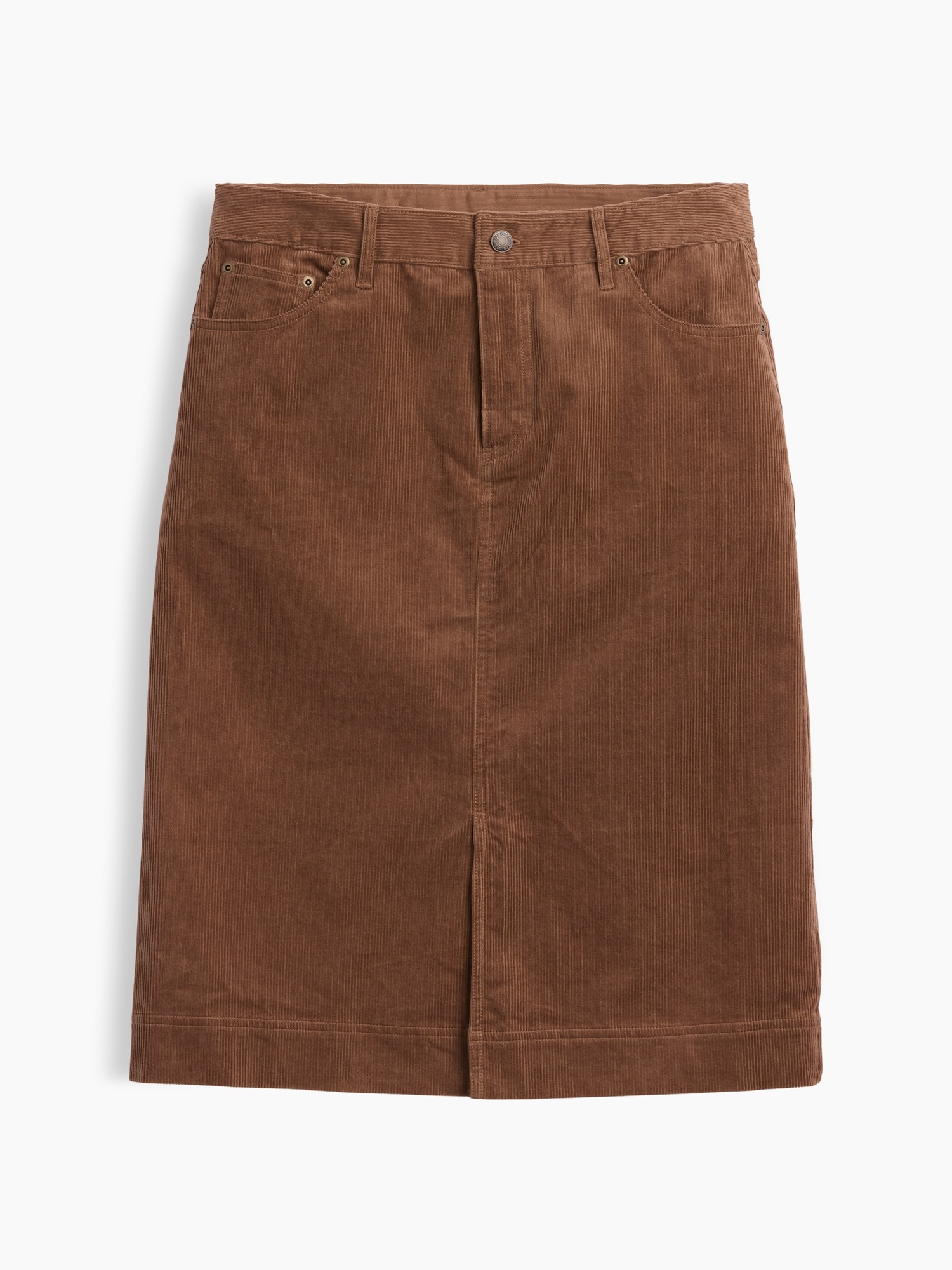 Женская юбка Gap Corduroy Knee-Length, цвет: Коричневый, вариант 1 — фото 5