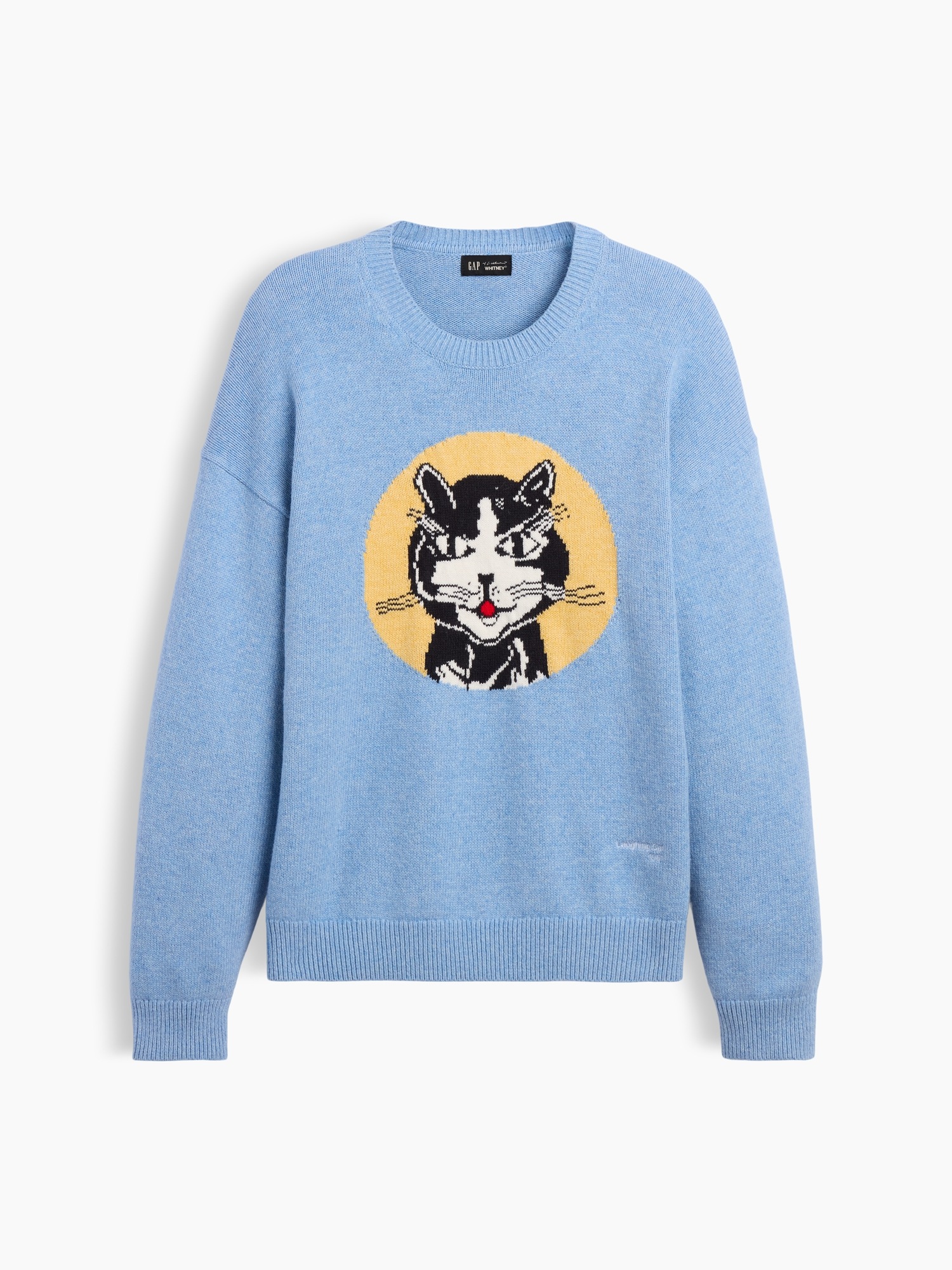 Женский свитер Gap | Lichtenstein | Whitney | Laughing Cat, цвет: Синий меланжевый — фото 6