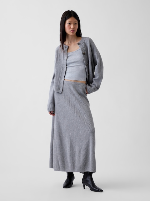 CashSoft Rib Sweater Maxi Skirt