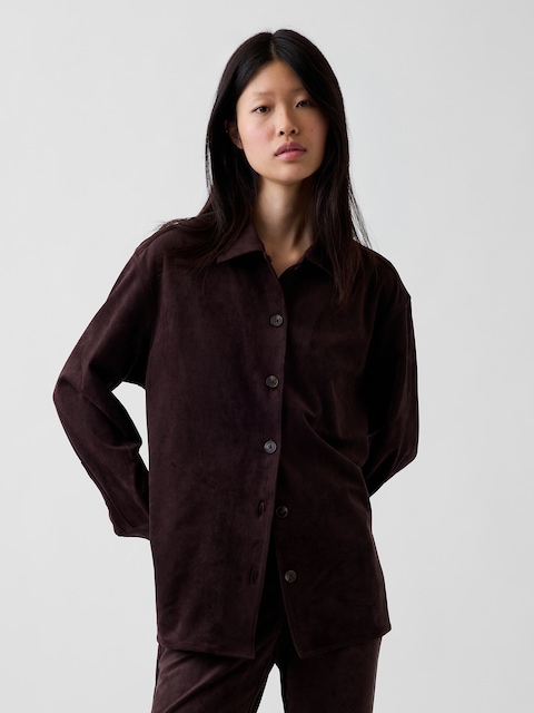 Relaxed Vegan Suede Shirt