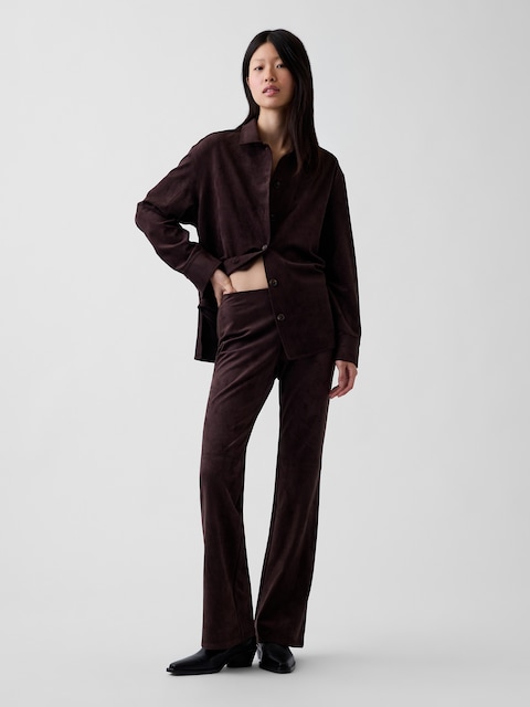 Low Rise Vegan Suede Boot Pants