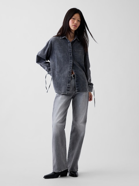 Mid Rise Relaxed Flare Jeans