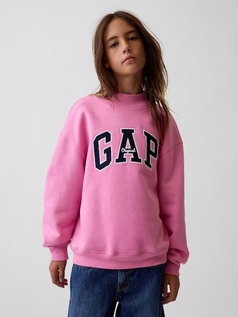 Kids VintageSoft Oversized Mockneck Logo Sweatshirt