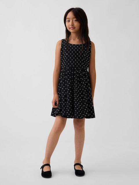 Kids Satin Polka Dot Tank Dress