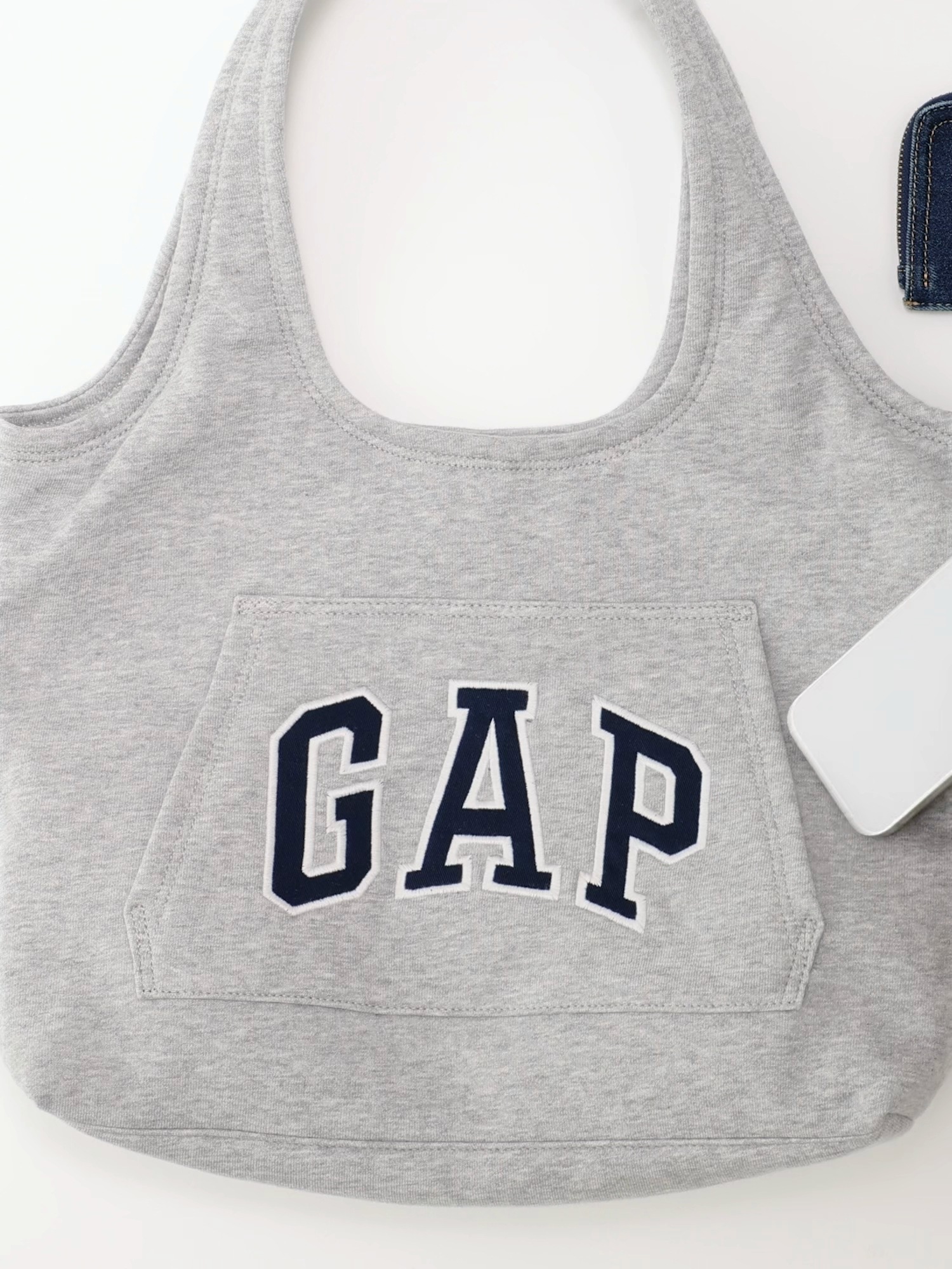 Мужские сумки Gap Hoodie Tote, цвет: Светлый меланжевый серый — фото 8
