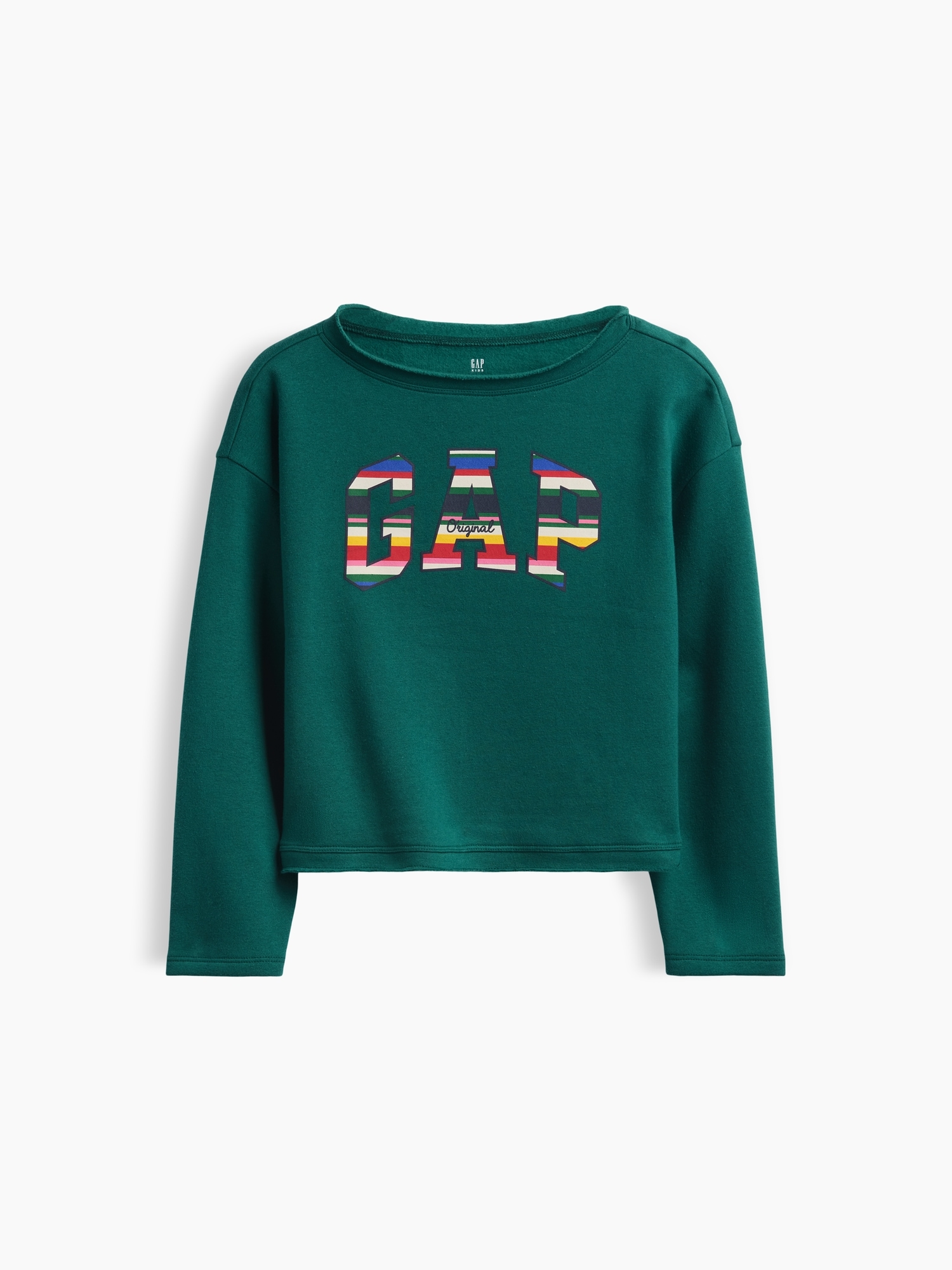 Детский свитшот Gap VintageSoft с воротником-гольф и логотипом, цвет: Зелёный — фото 6