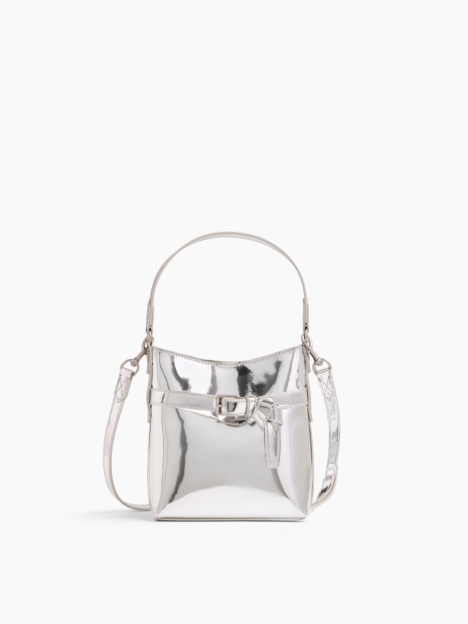 Женская сумка Gap Small Metallic Shoulder, цвет: Серебряный