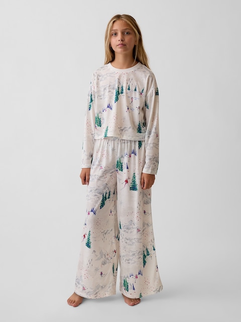 Kids Recycled Wide-Leg PJ Set