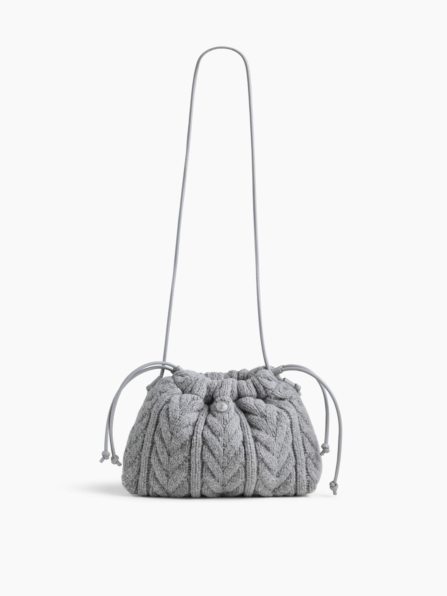 CashSoft Cable-Knit Pouchette
