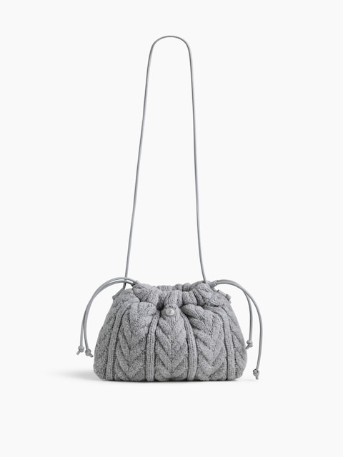 CashSoft Cable-Knit Pouchette