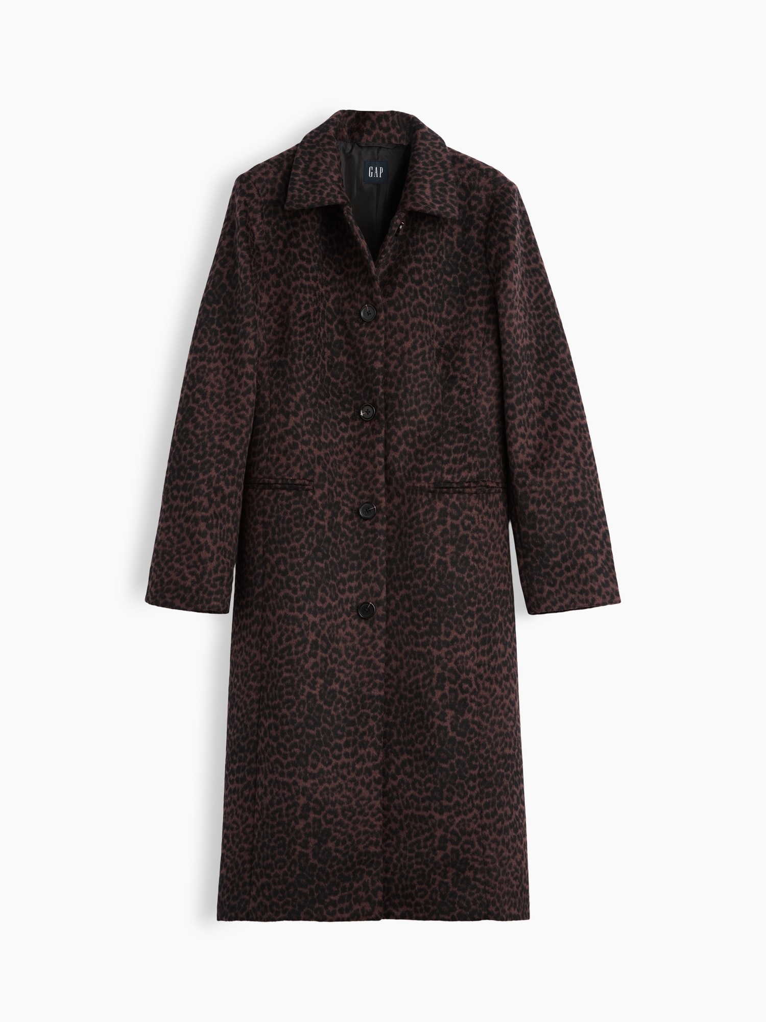 Женское пальто Gap Wool-Blend Leopard, цвет: Коричневый леопардовый с принтом — фото 6