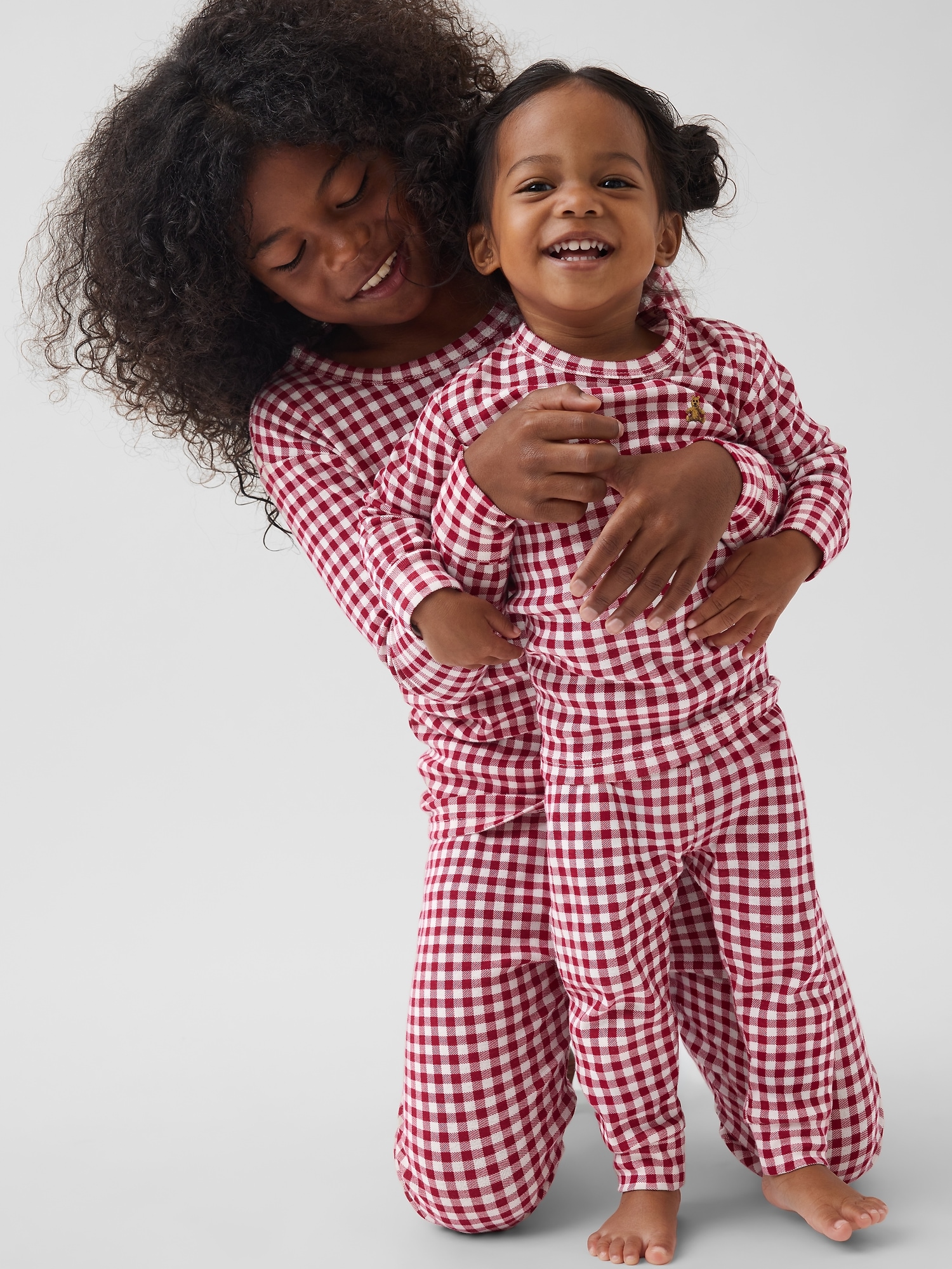 Kids & Baby Organic Brushed Cotton Gingham PJ Set
