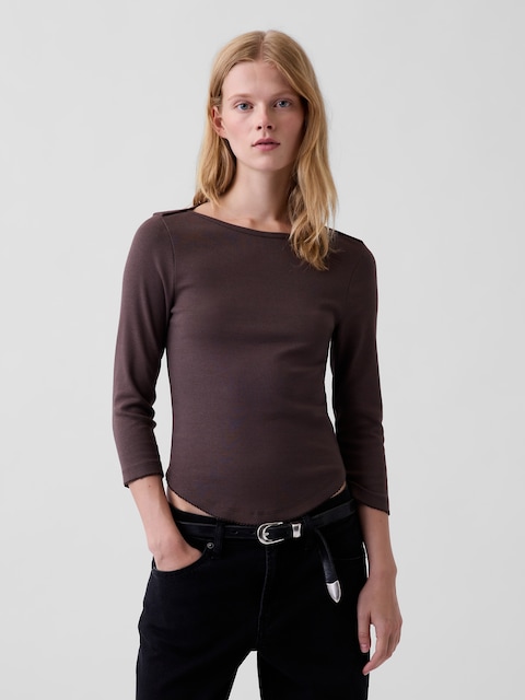 Modern Curved-Hem T-Shirt