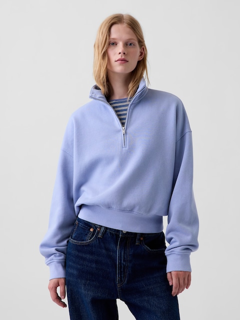 VintageSoft Oversized Half-Zip Wedge Pullover
