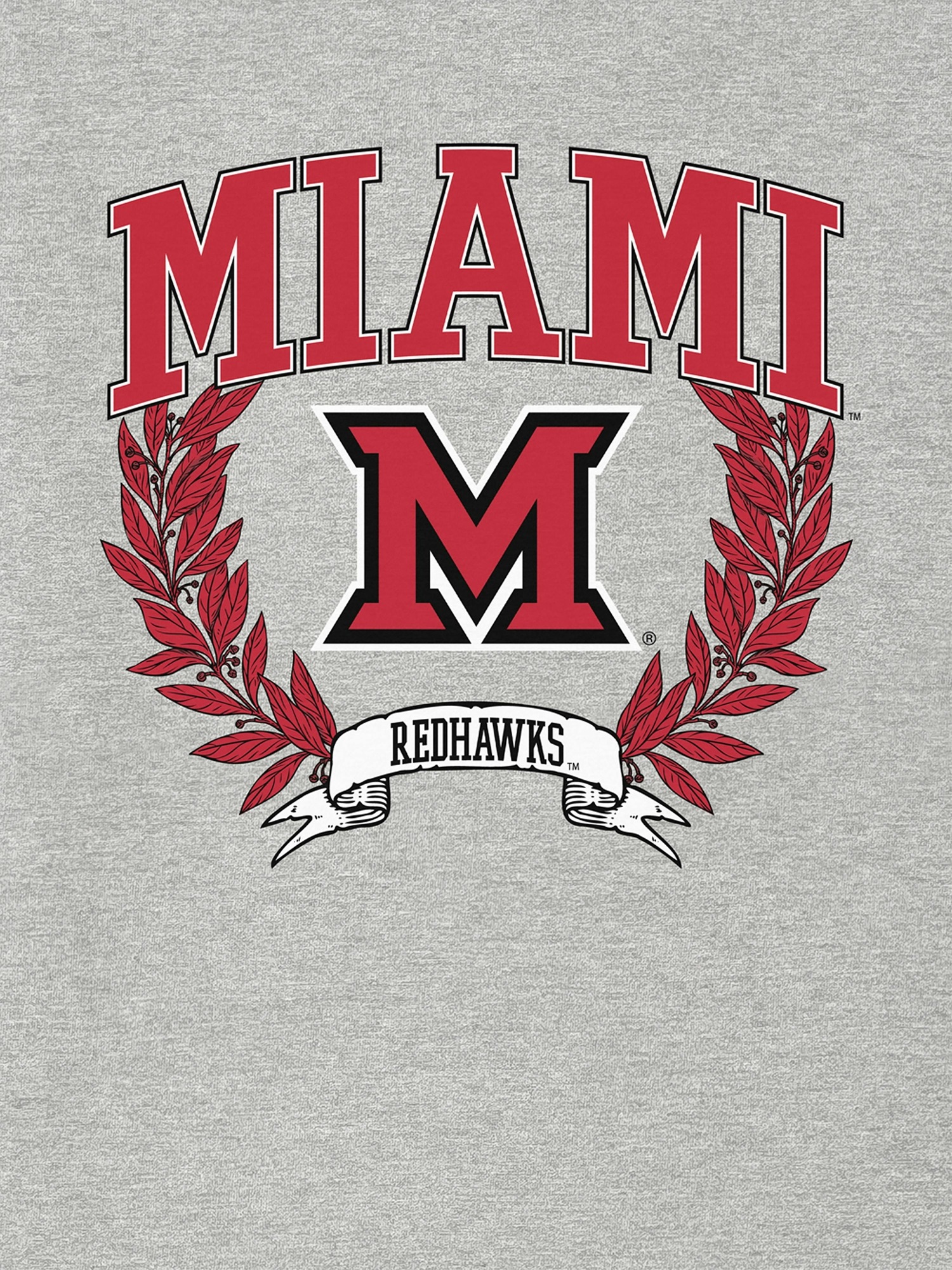 Мужская футболка Gap Miami University Laurels Dark Graphic, цвет: Меланжевый — фото 2