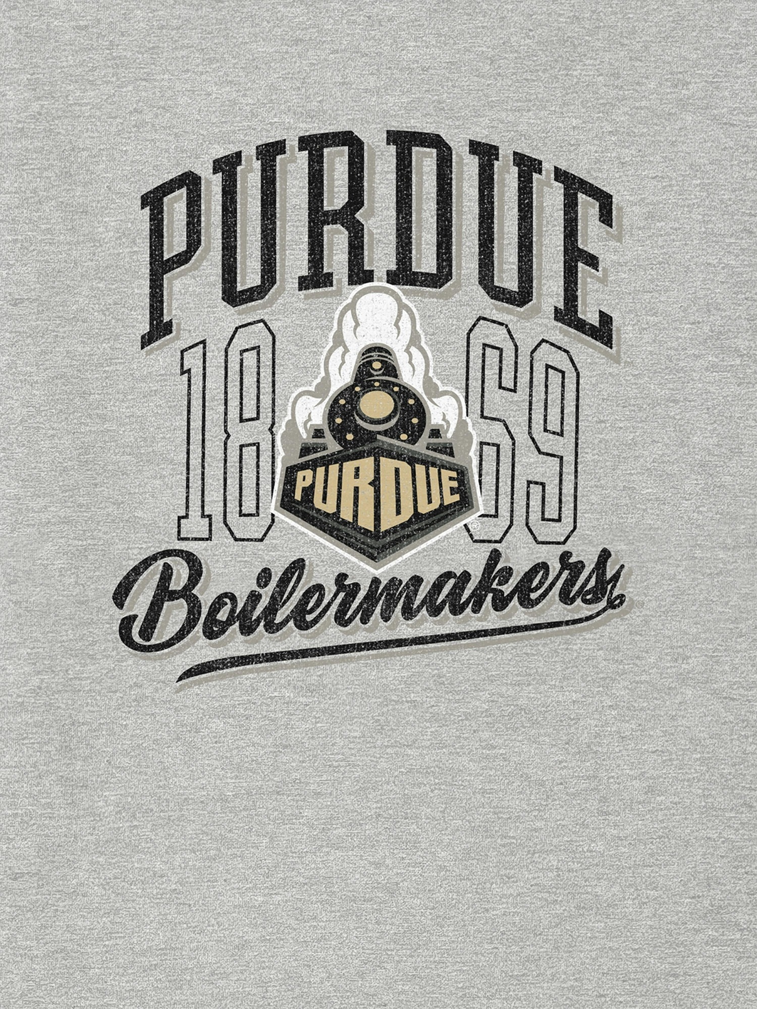 Мужская футболка Gap Purdue University Classic Vintage Script Emblem Light Graphic, цвет: Меланжевый — фото 2