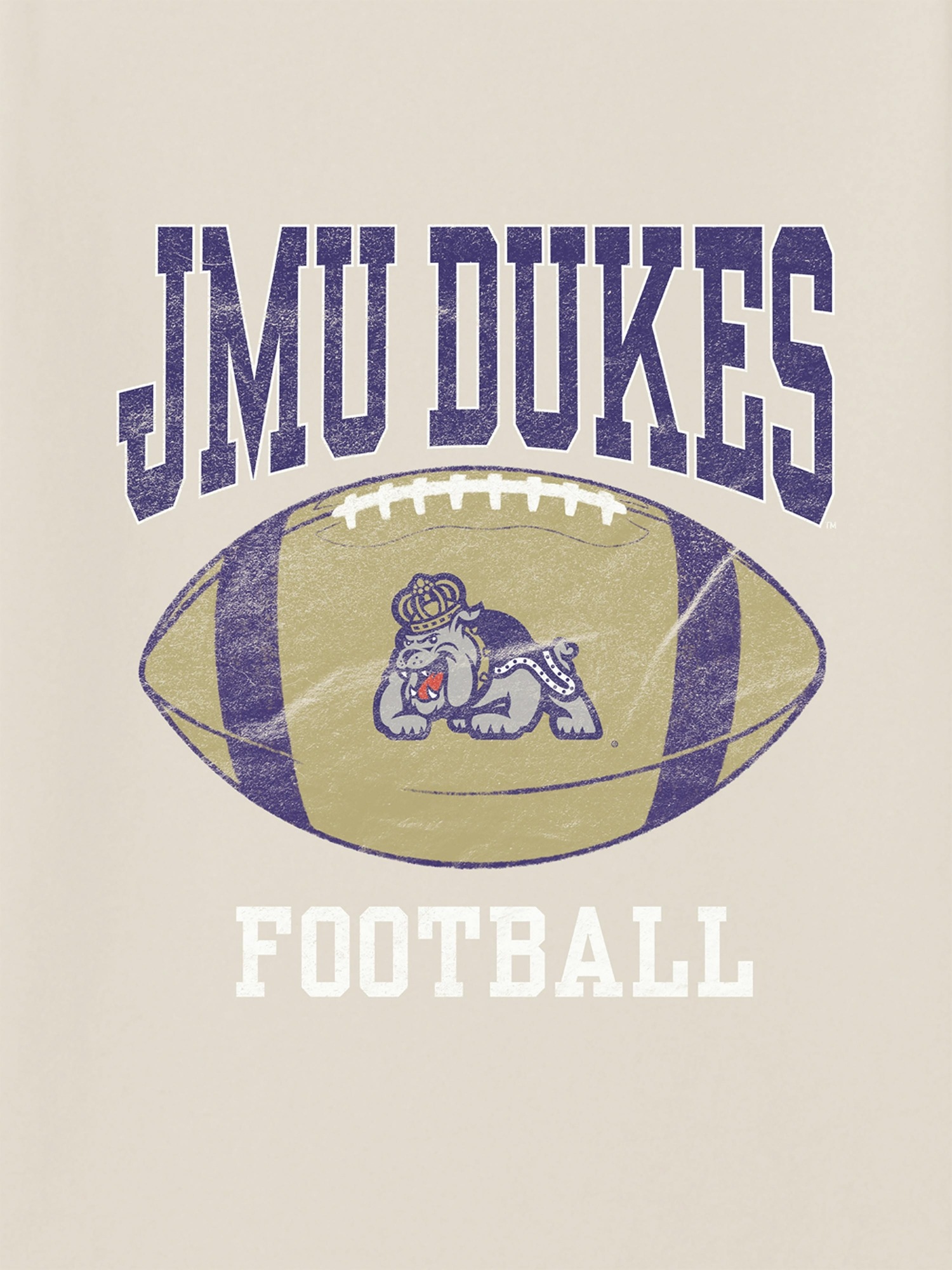 Мужская футболка Gap James Madison University Football Graphic, цвет: Кремовый — фото 2