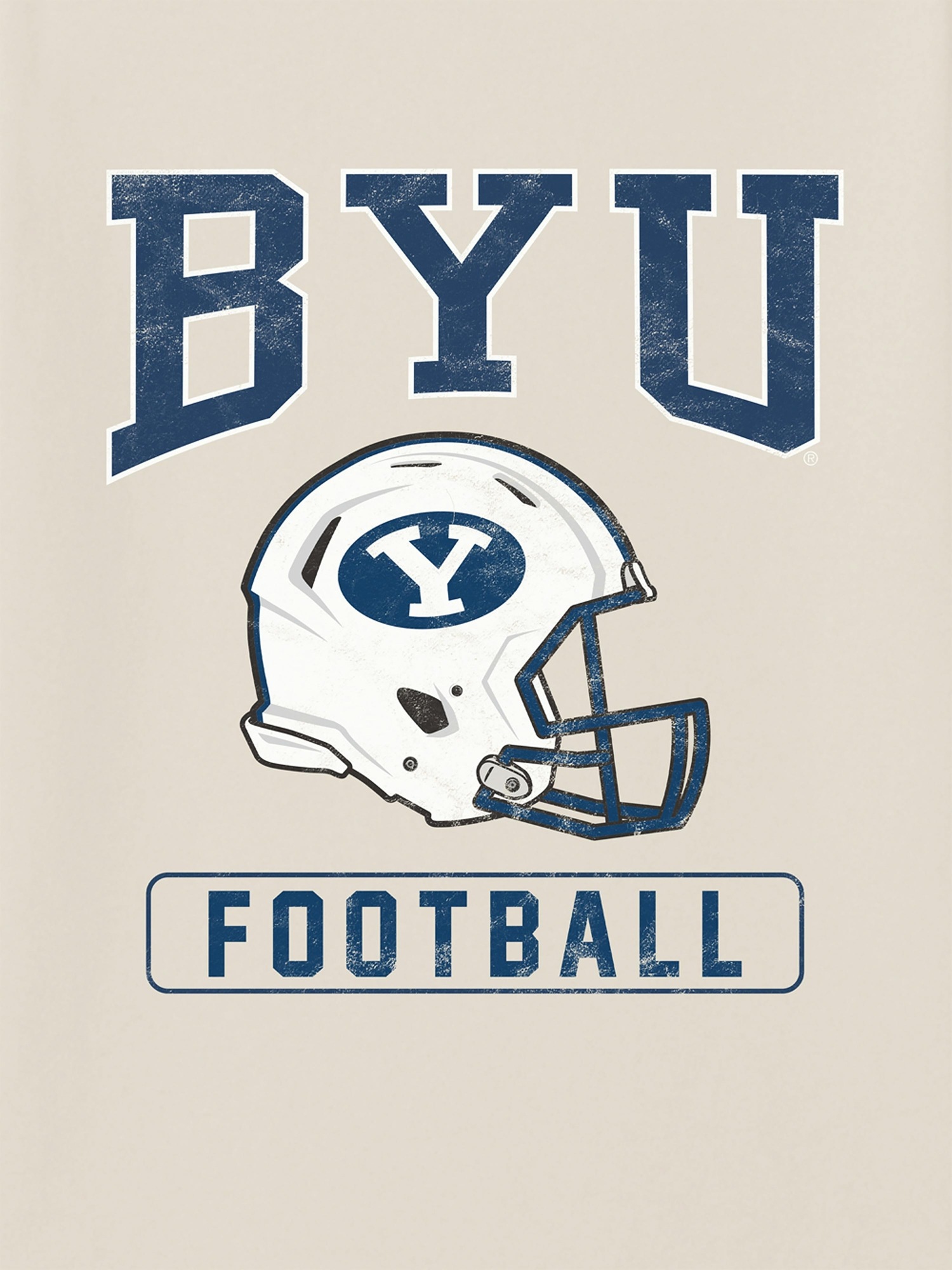 Мужская футболка Gap Brigham Young University Football Graphic, цвет: Кремовый — фото 2