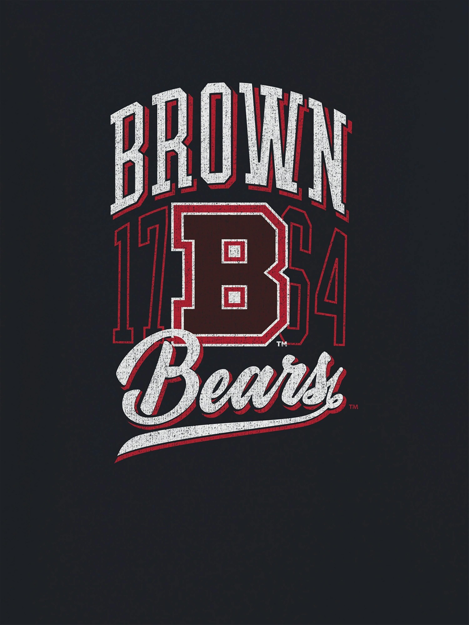 Мужская футболка Gap Brown University Classic Vintage Script Emblem Dark Graphic, цвет: Чёрный — фото 2