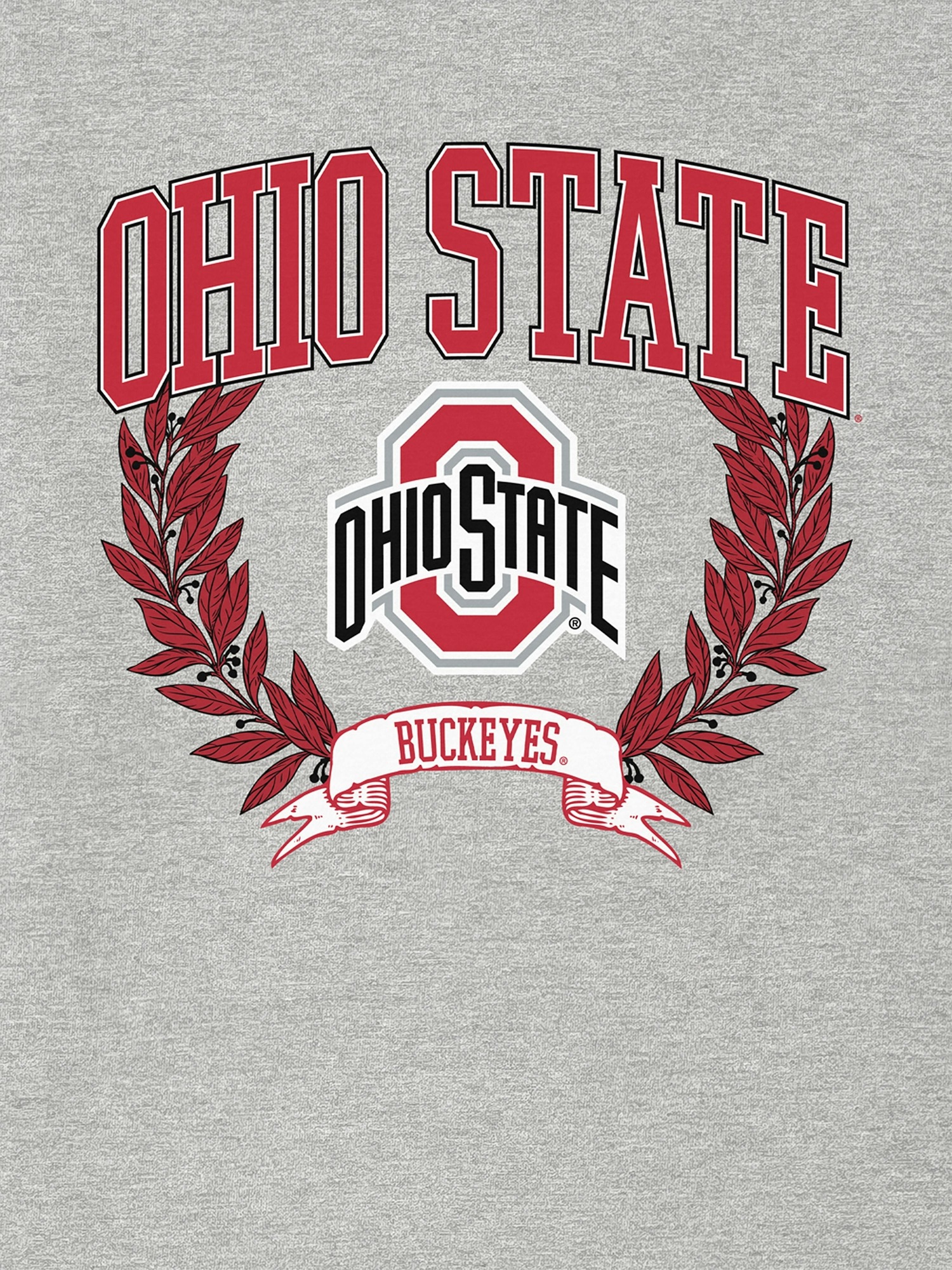 Мужская футболка Gap The Ohio State University Laurels Dark Graphic, цвет: Меланжевый — фото 2