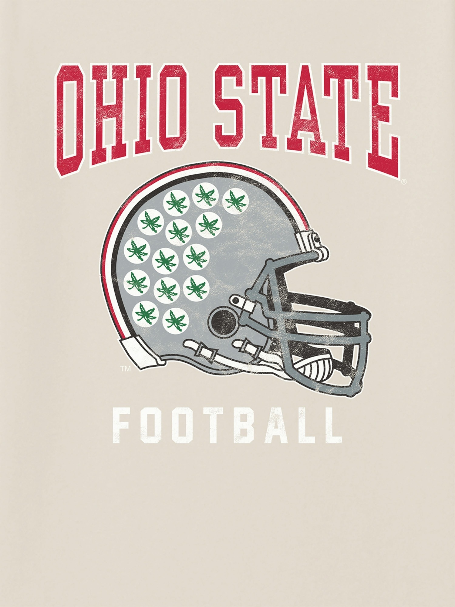 Мужская футболка Gap The Ohio State University Football Helmet Graphic, цвет: Кремовый — фото 2