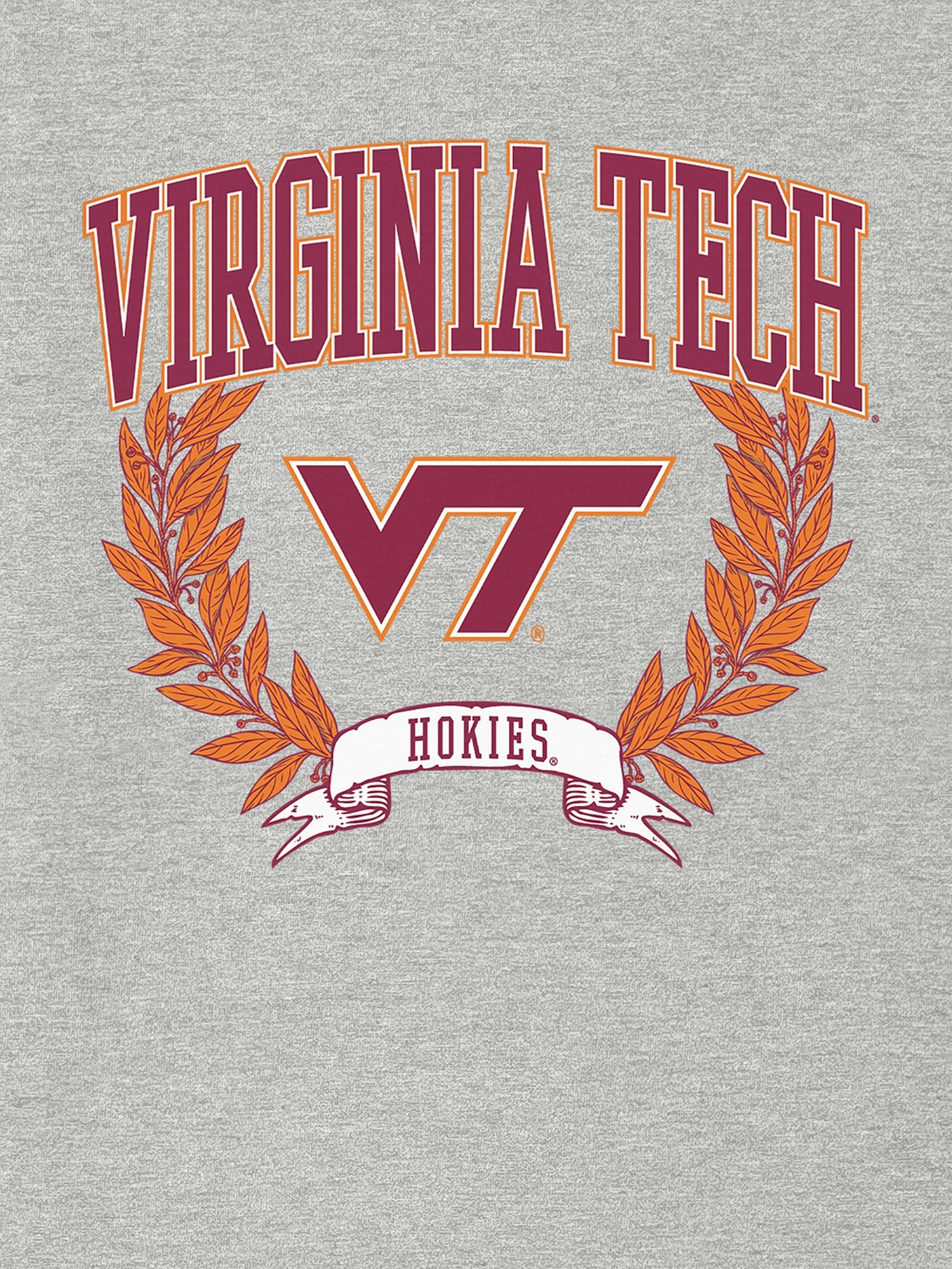 Мужская футболка Gap Virginia Polytechnic Institute and State University Laurels Dark Graphic, цвет: Меланжевый — фото 2