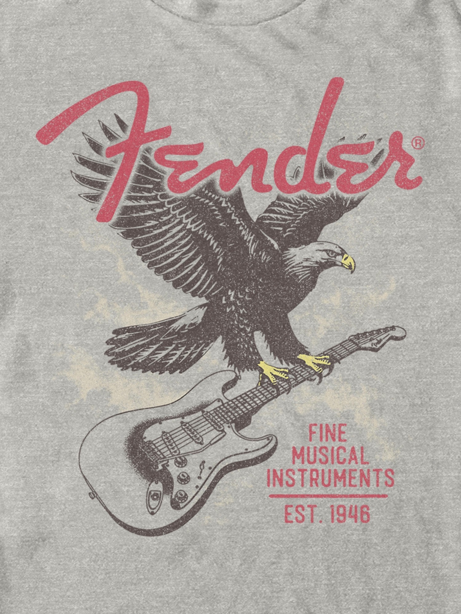 Мужская футболка Gap Fender Strat Eagle Graphic, цвет: Меланжевый серый — фото 3