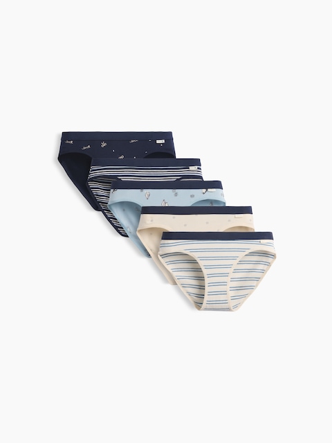 Kids Organic Stretch Cotton Bikini Briefs (5-Pack)