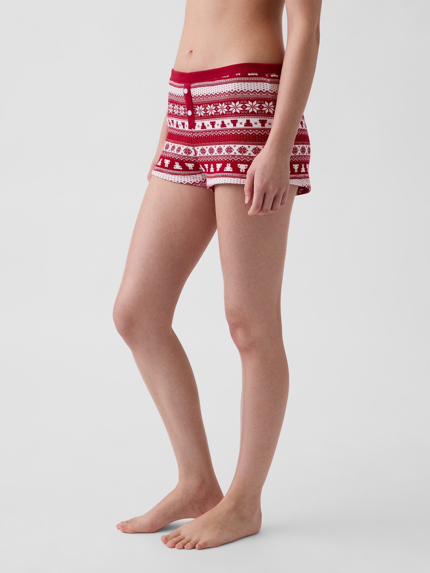 Женские шорты Gap Waffle PJ, цвет: С принтом, вариант 1 — фото 3