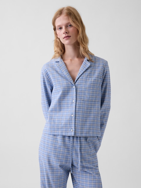Flannel Crop PJ Shirt