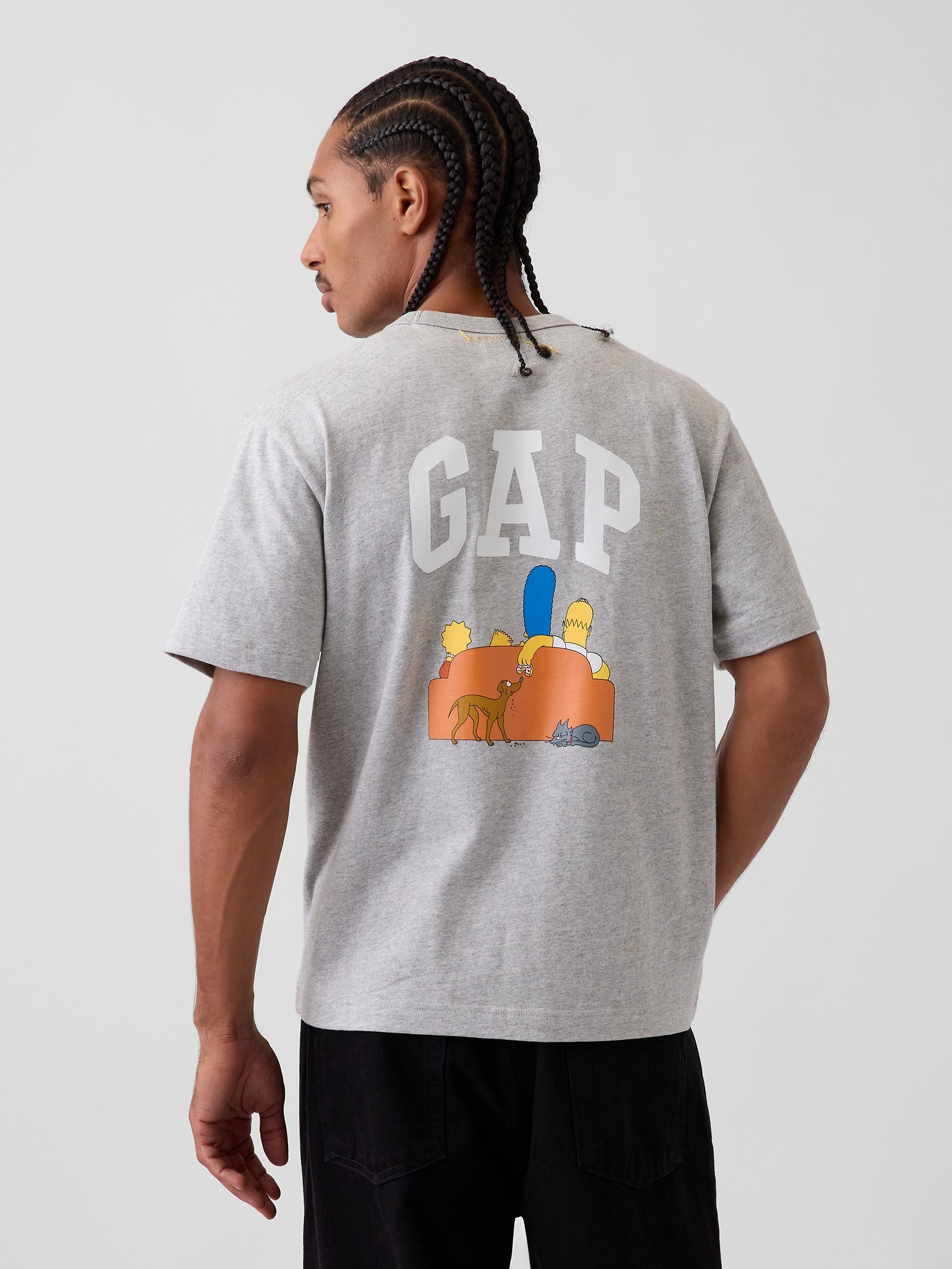 Женская футболка Gap Adult The Simpsons Heavyweight Graphic, цвет: Меланжевый серый — фото 2