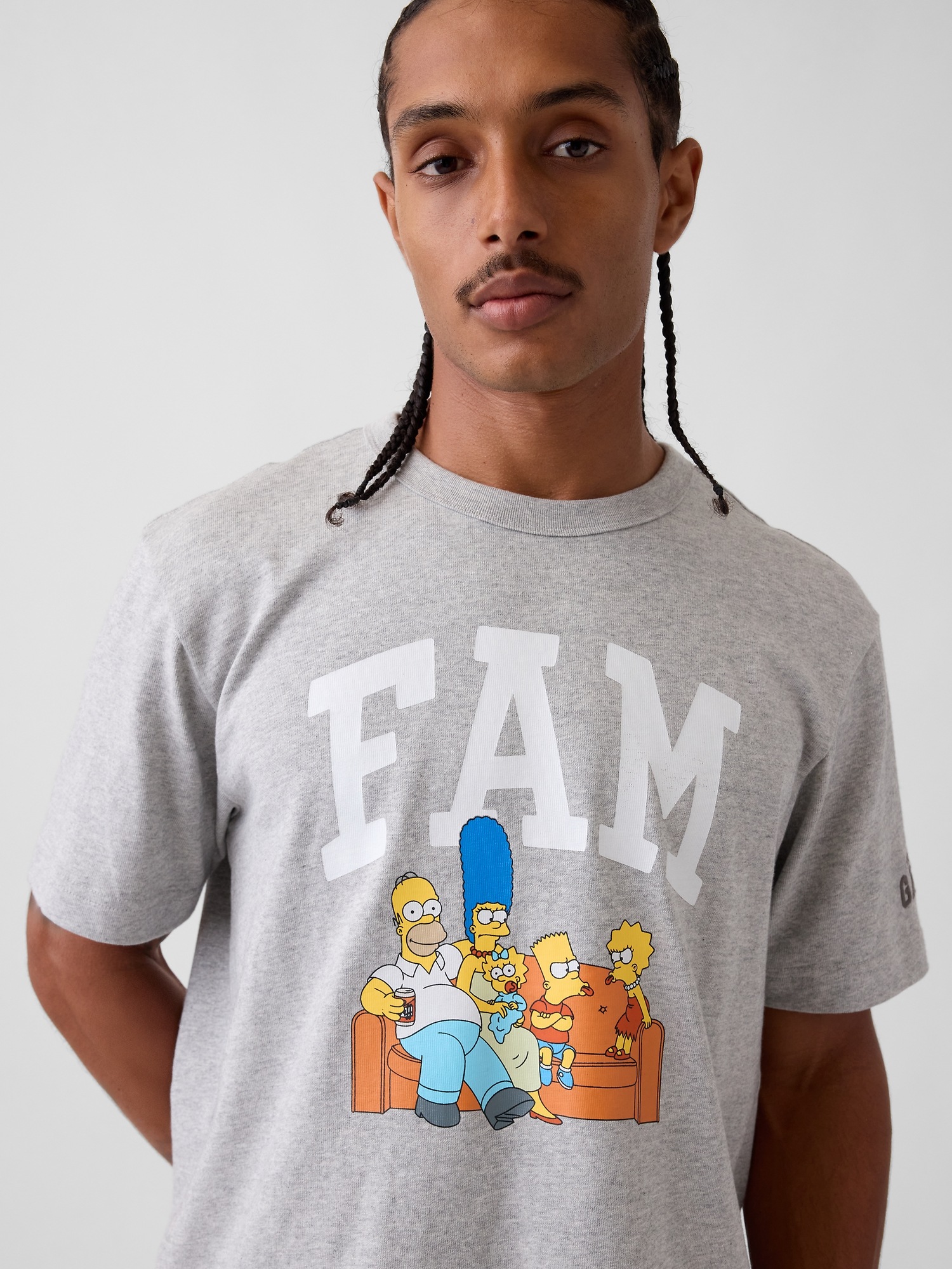 Женская футболка Gap Adult The Simpsons Heavyweight Graphic, цвет: Меланжевый серый — фото 4