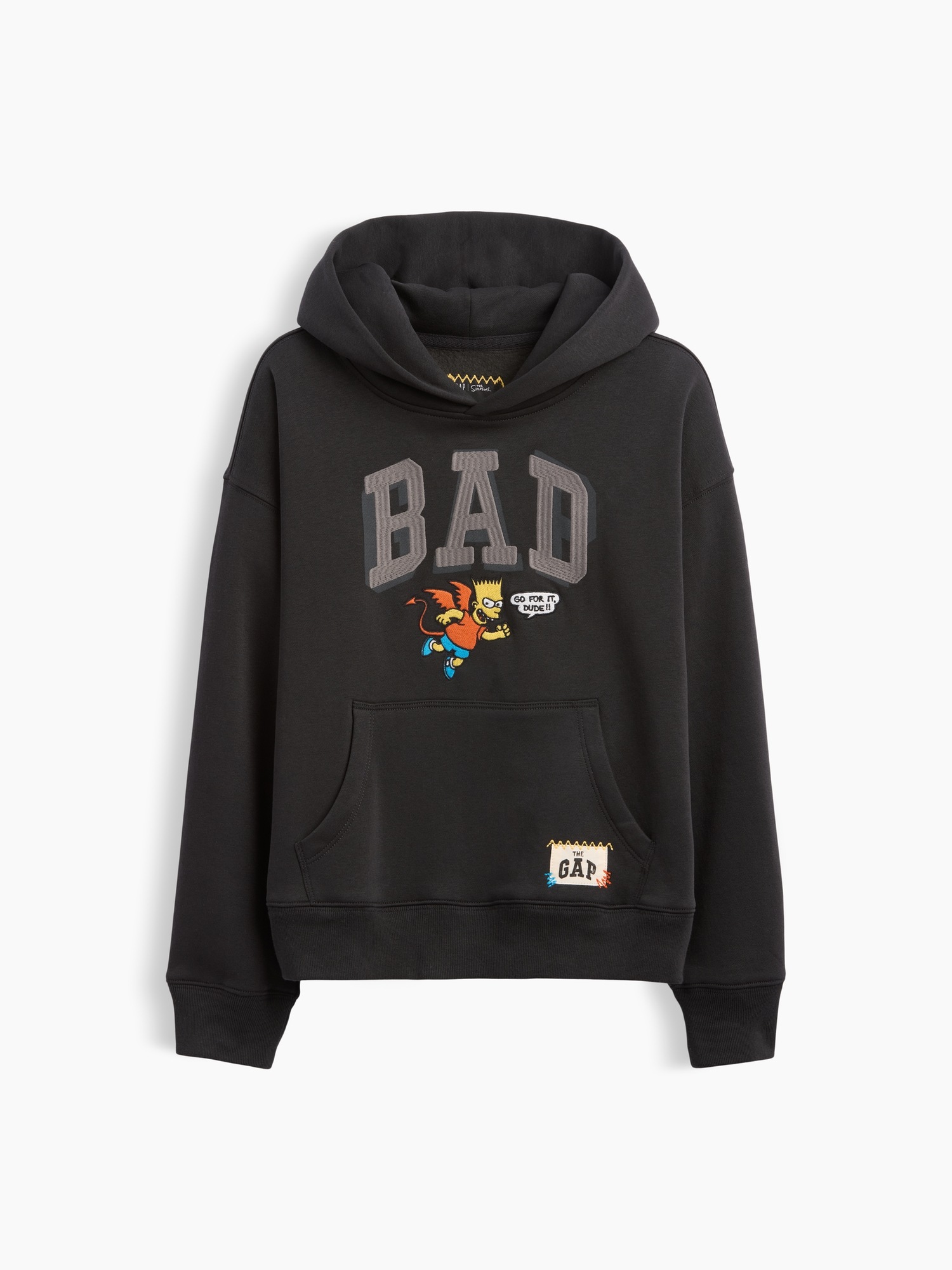 Детское худи Gap VintageSoft с логотипом The Simpsons Bad, цвет: Чёрный — фото 7