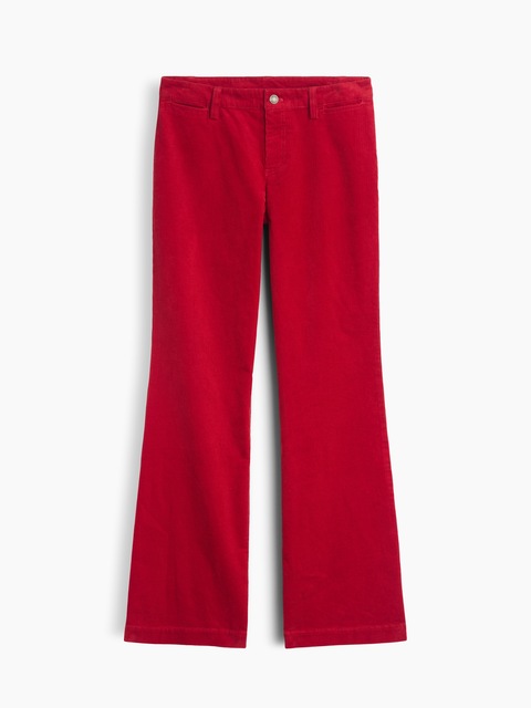 Mid Rise Corduroy Relaxed Flare Pants