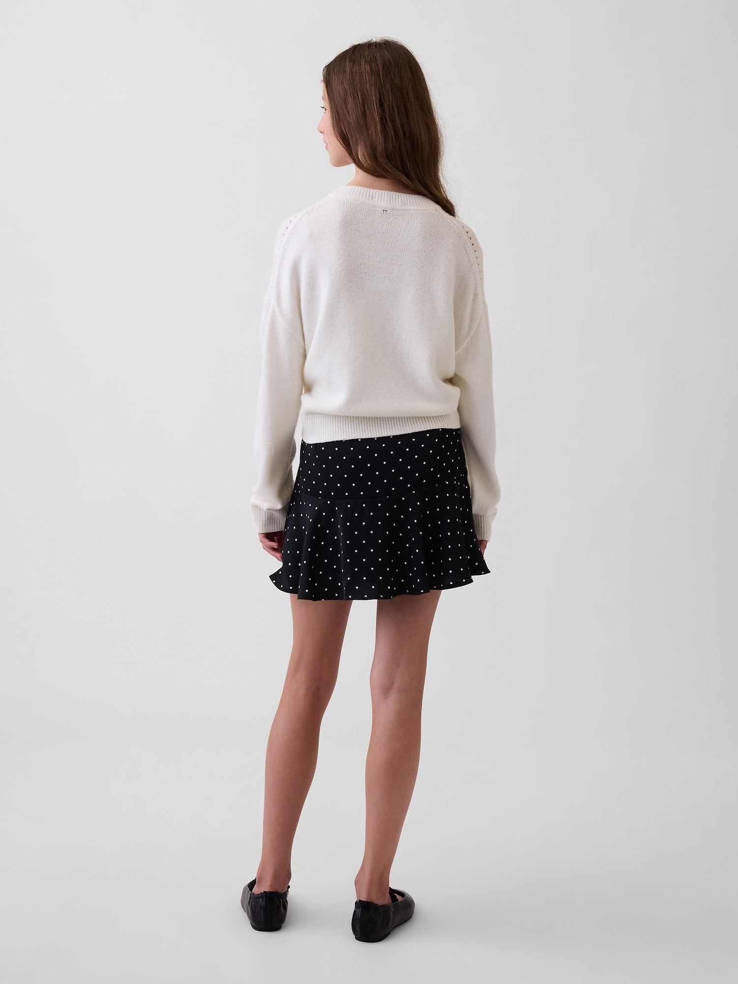 Детская юбка Gap Satin Dot Tiered, цвет: В горошек — фото 3