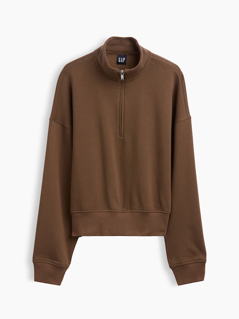 VintageSoft Oversized Half-Zip Wedge Pullover