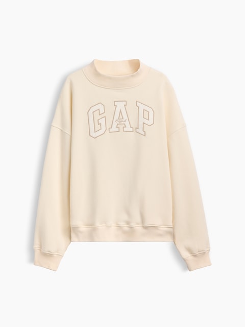VintageSoft Oversized Mockneck Logo Sweatshirt