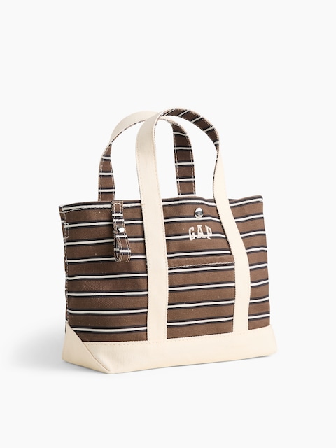 Gap Logo Striped Canvas Mini Tote