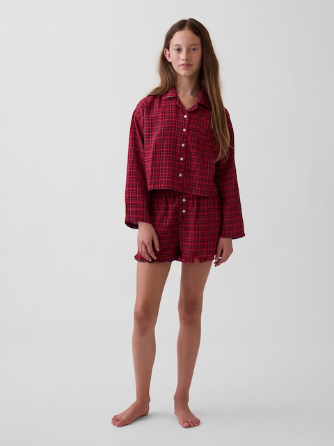 Kids Recycled Flannel PJ Short Set