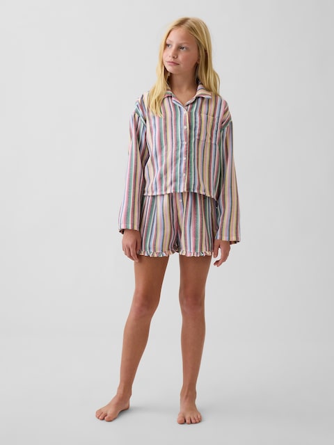 Kids Recycled Flannel PJ Short Set