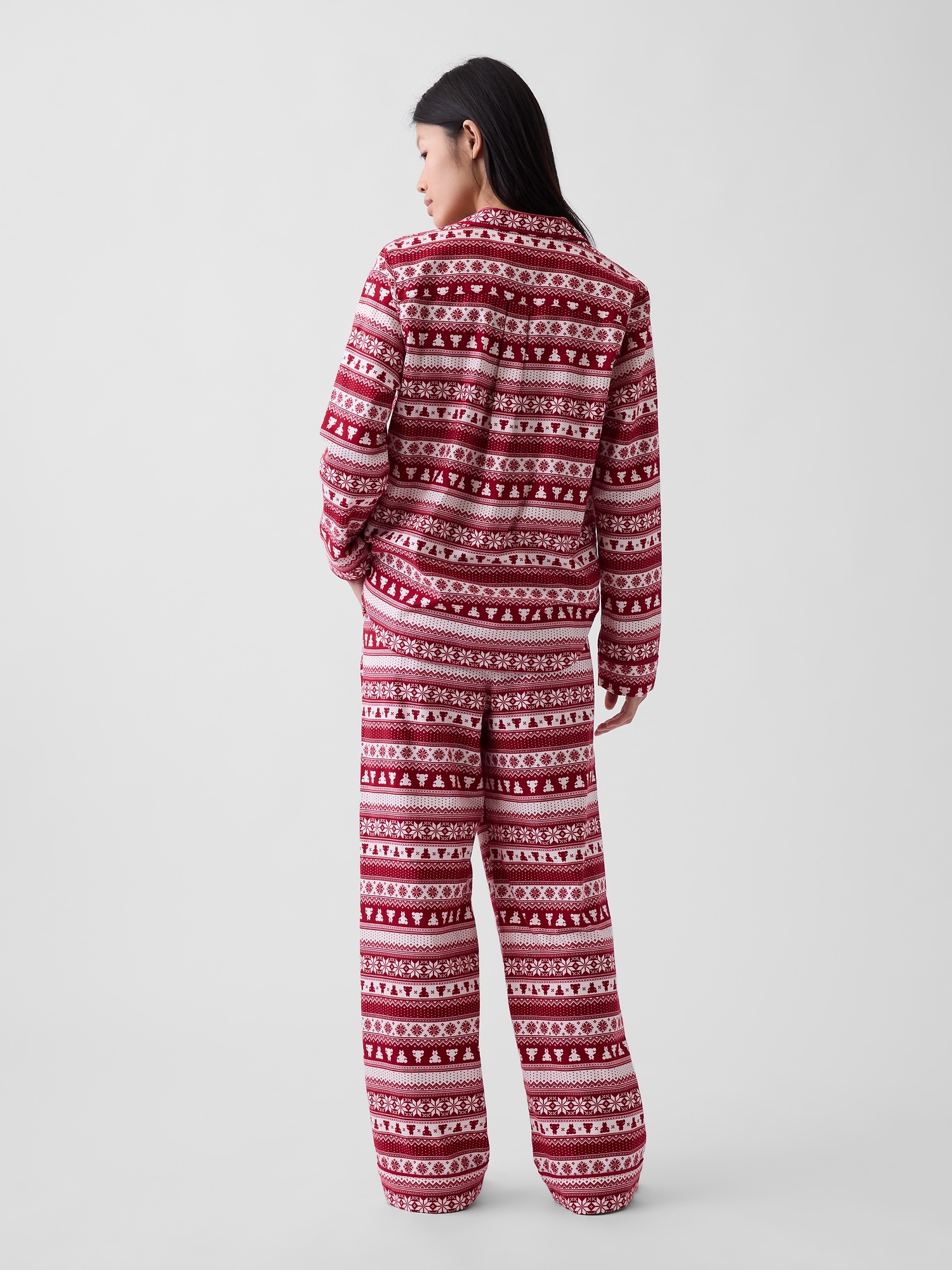 Пижамный комплект Softest, фланель — Gap, цвет: С принтом — фото 3